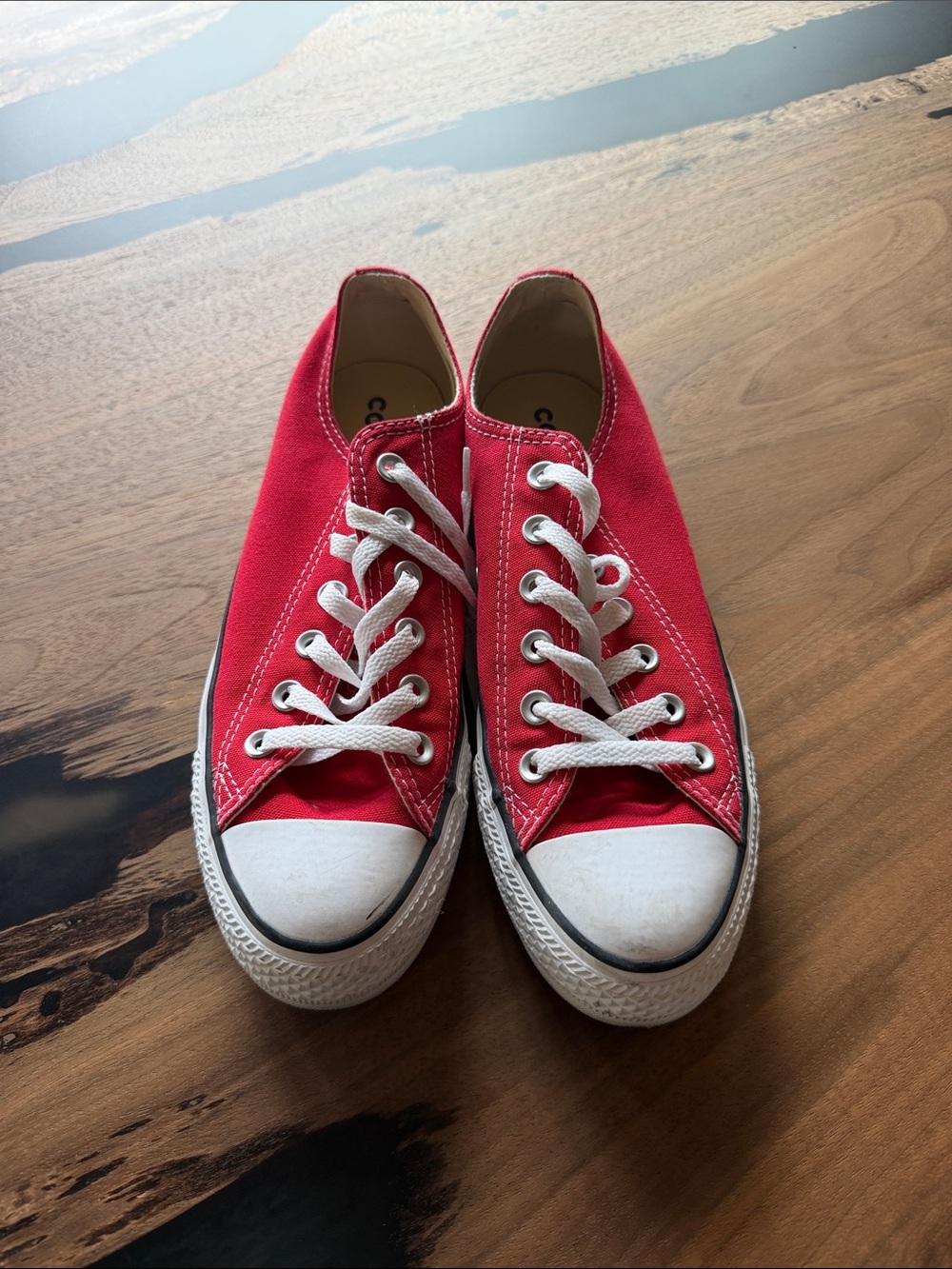 Converse Low-Top Red Canvas Sneakers with White Trim